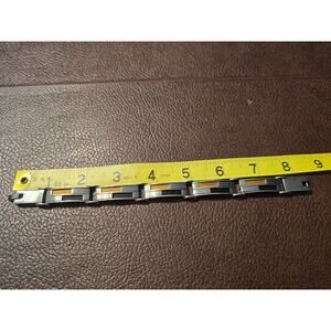 Men's 8.5" Stainless Steel Black and Gold Bracelet EUC